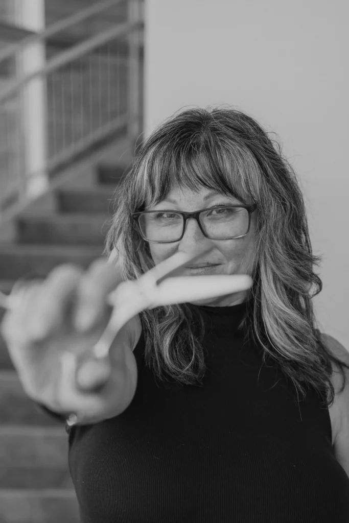 Diane Lichtas holding shears